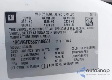 2012 Chevrolet Express 2500 Work Van from USA, damaged, VIN 1GCWGFCB3C1108651